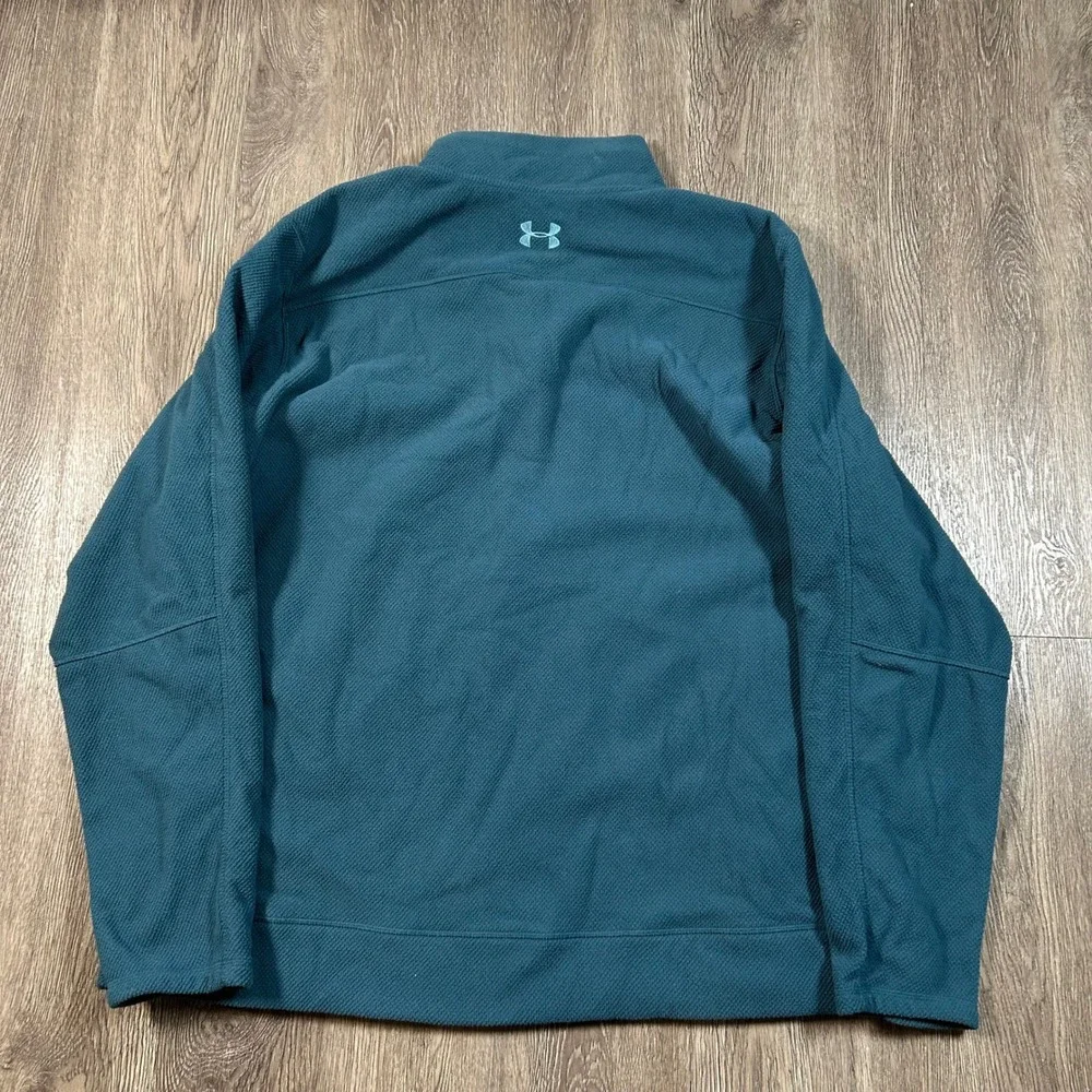 Under Armour 1/4 Zip Pullover 4XL Teal Fleece Loose Fit Mock Neck Quarter Zip
